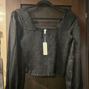 Glam Size Large black babydoll style top